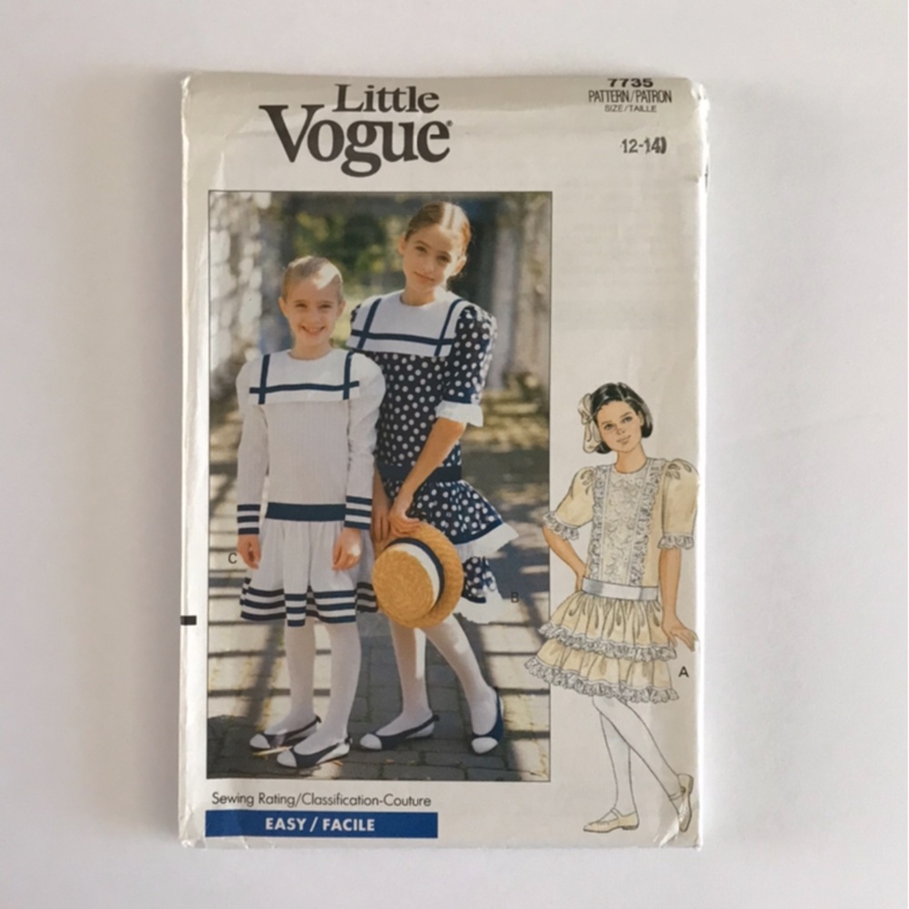🧵3for12🧵 VTG Little Vogue Pattern 7735 Girl’s Dress
